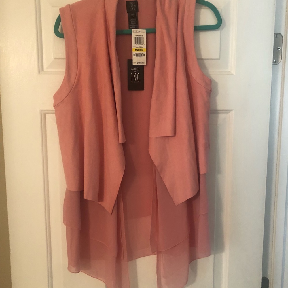 Faux suede baby pink vest